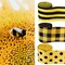 3 Pack 18 Yard Bumble Bee Ribbon Wired Polka Dot Wired Edge Ribbon Bee Vertical Stripe Craft Ribbon Decorative Ribbon for Wrapping, Party Decoration, Hair Bows, Crafting and Sewing